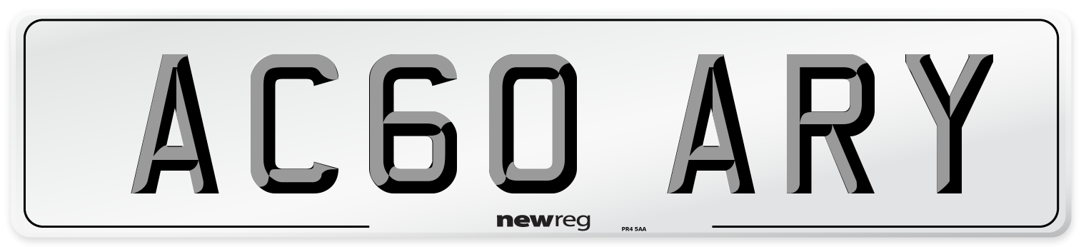 AC60 ARY Number Plate from New Reg